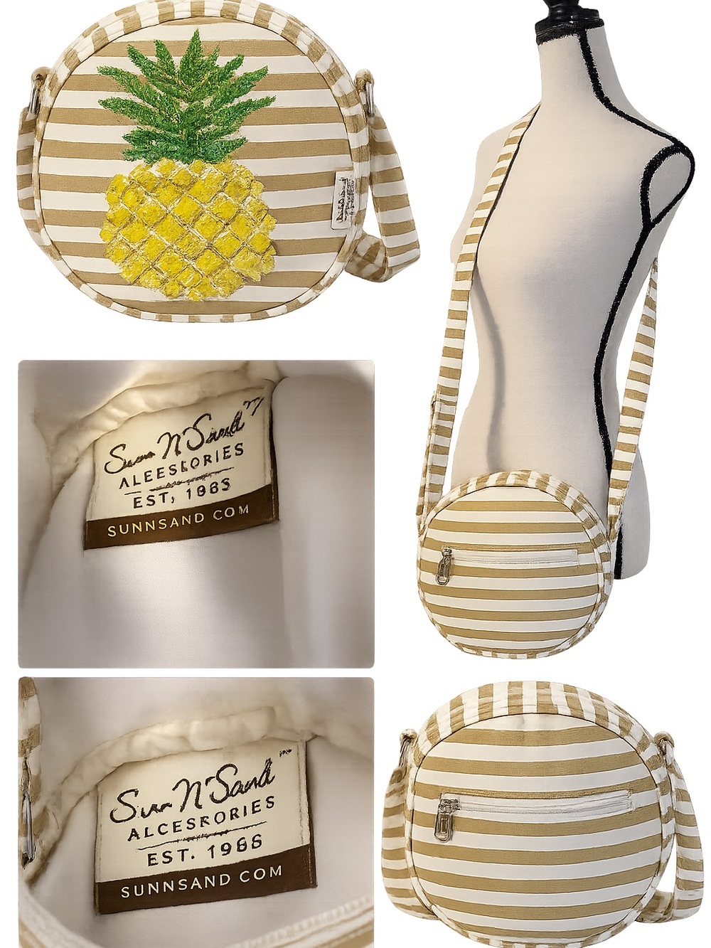 Sun ‘N’ Sand Pineapple Round Crossbody Bag | Tropical Beach Cruise Purse